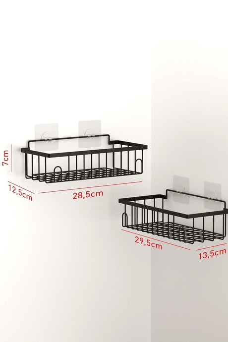 Teknotel 2 Bathroom Shelves with Adhesive Hooks