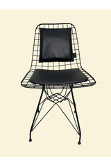 Wire Chair Back Cushion Black Leather (CHAIR NOT INCLUDED) - Swordslife