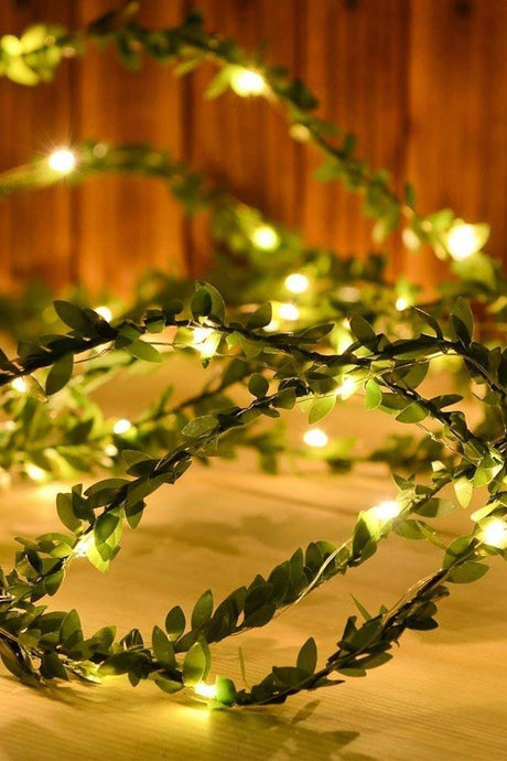 Wire Leaf Strip Artificial Crown Ivy Ornament 3mt+3mt Led - Swordslife