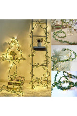 Wire Leaf Strip Artificial Crown Ivy Ornament 3mt+3mt Led - Swordslife