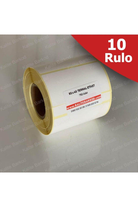 Thermal Label | 10 Rolls|80 X 40 mm