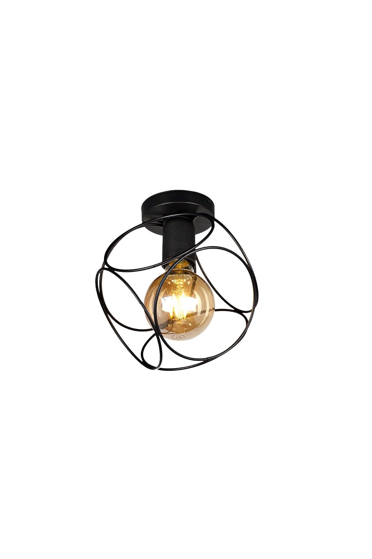 Thessaloniki Single Black Ceiling Mount Chandelier - Swordslife