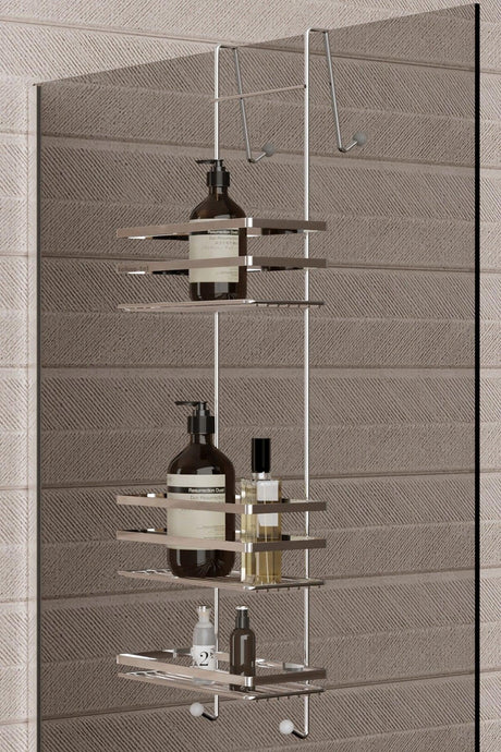 Three Tiers Hanging Bathroom Shower Shelf Chrome Lm580 - Swordslife