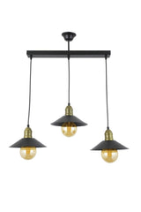 Triple Black Retro Rustic Model Modern Metal Pendant Chandelier - Swordslife