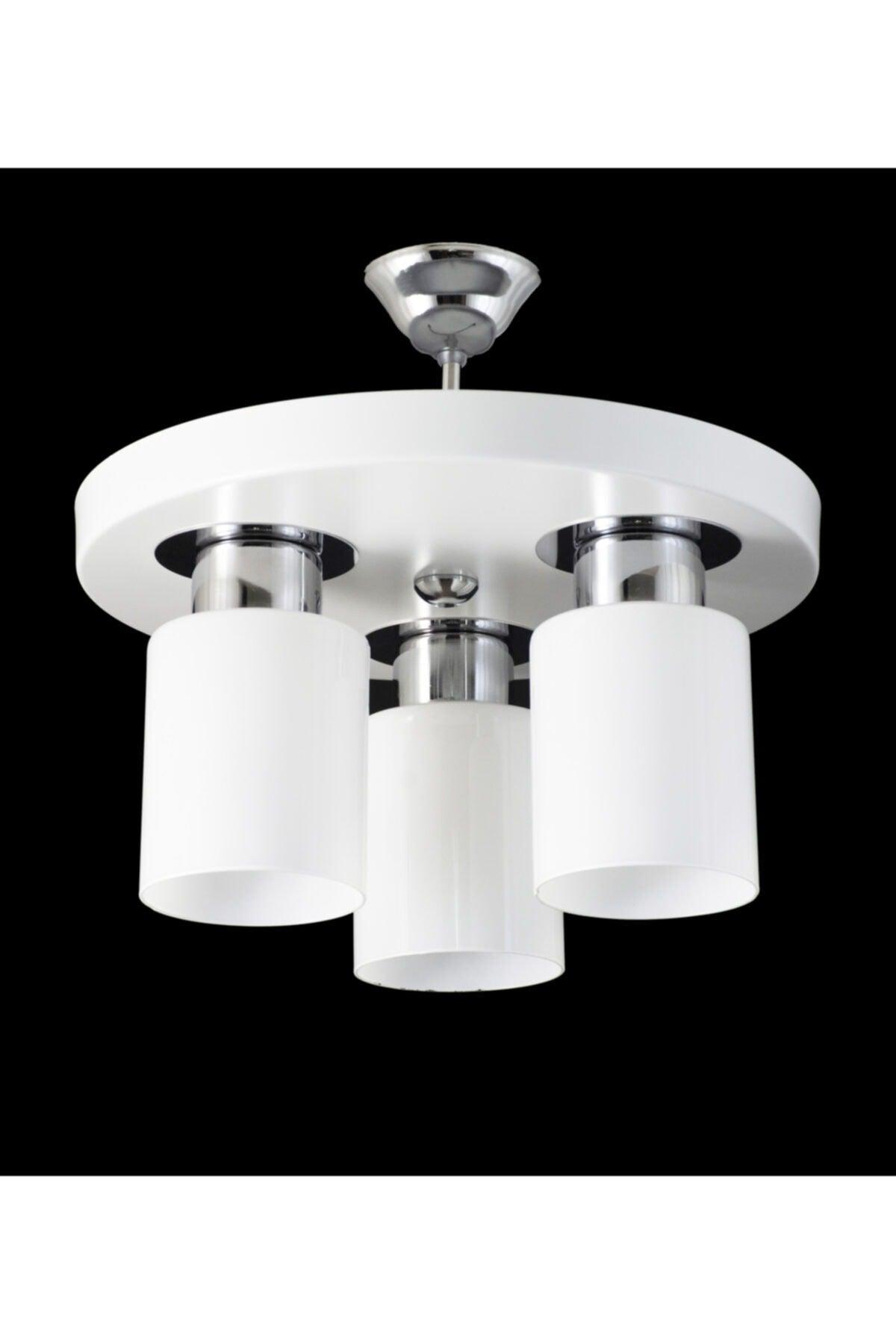 Triple Modern Sport Model Round Tray White Chandelier - Swordslife