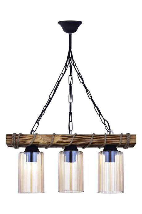 Triple Wooden Rope Modern Chandelier - Swordslife