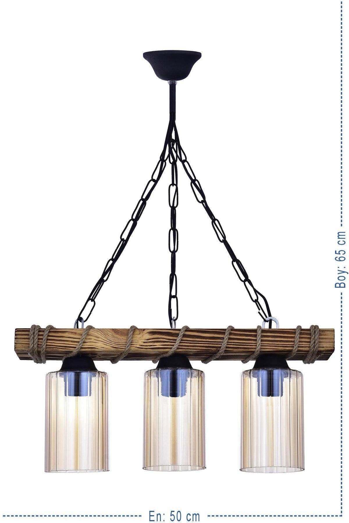 Triple Wooden Rope Modern Chandelier - Swordslife