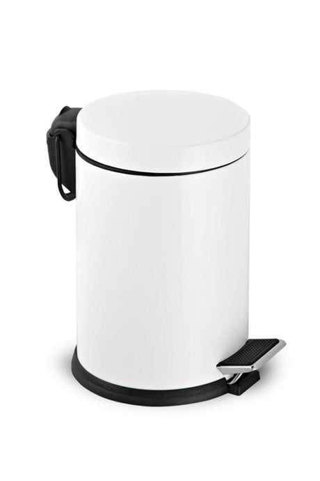 Toilet Bathroom Balcony Kitchen 3 Liter White Pedal Dustbin Waste Bin - Swordslife