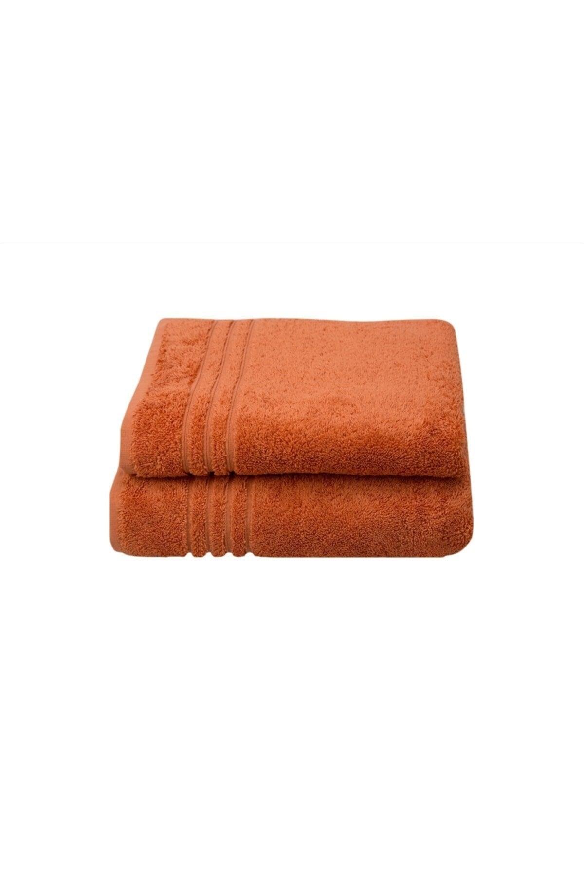 Towel Set of 2 50x90 Orange 100% Cotton - Swordslife