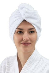 Towel Hair Cap Buttoned Cotton - Swordslife