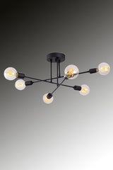 Tower 6 Modern Black Plafonyer Chandelier - Swordslife