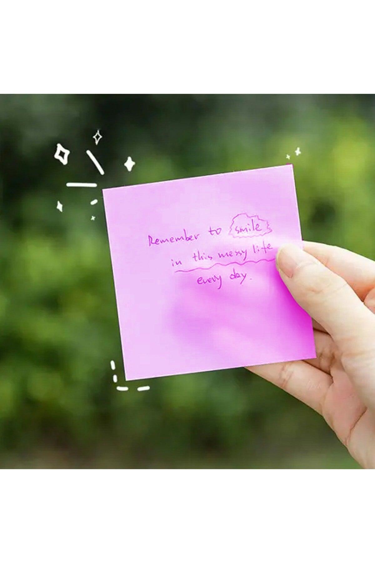 Transparent Pink Sticky Note Paper 75x75mm 50