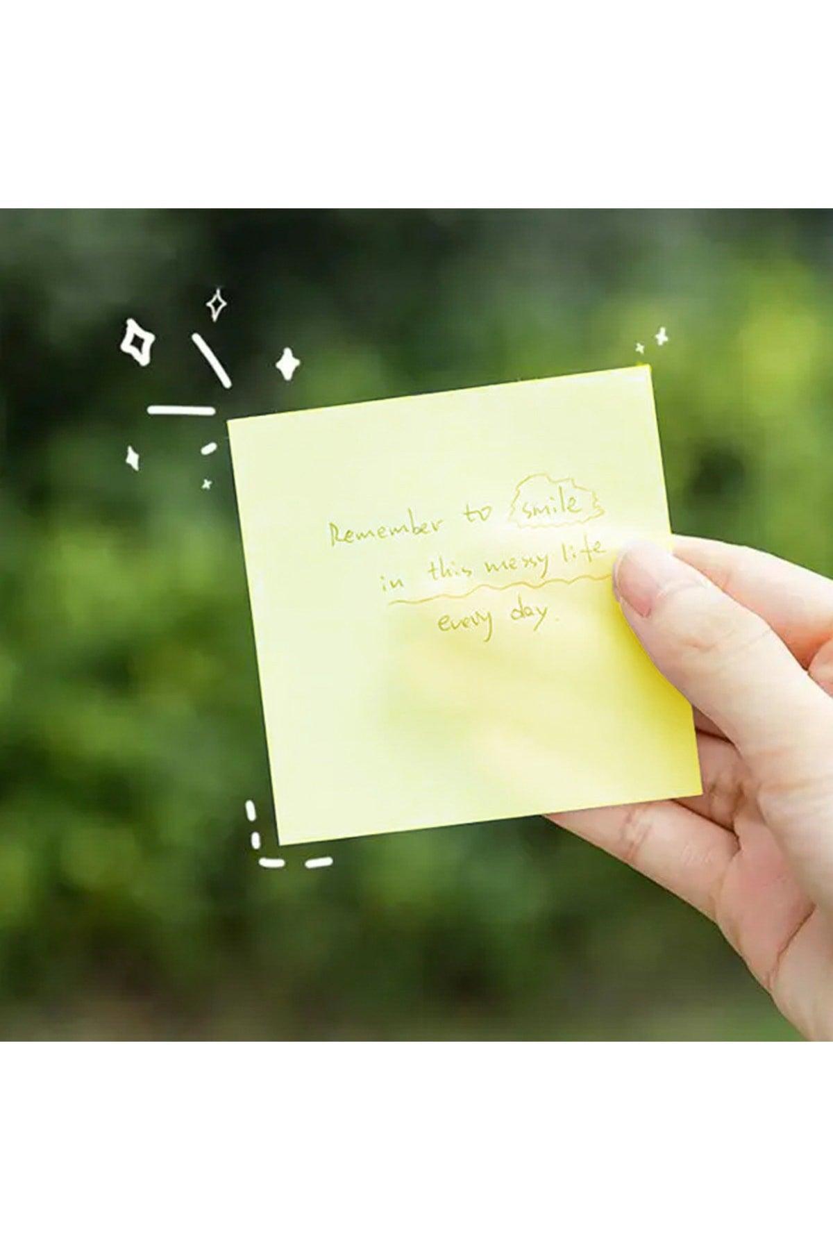 Transparent Yellow Sticky Note Paper 75x75mm 50