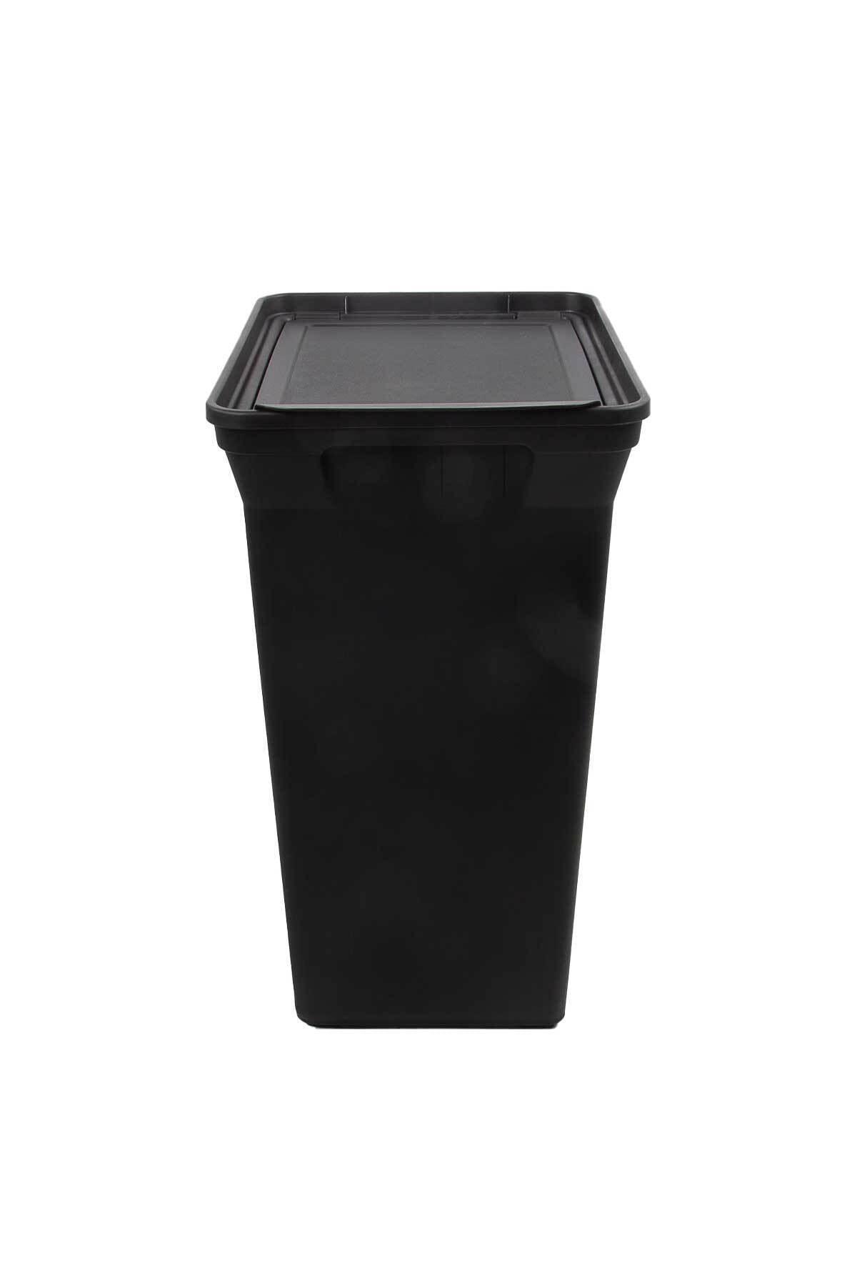 Trashbin Black 40 L Plastic Dustbin - Swordslife