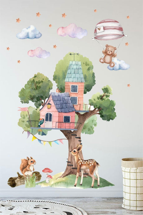 Tree House Kids Room Wall Sticker - Swordslife