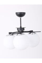 Triangle Black Chrome 3 White Glass Chandelier - Swordslife