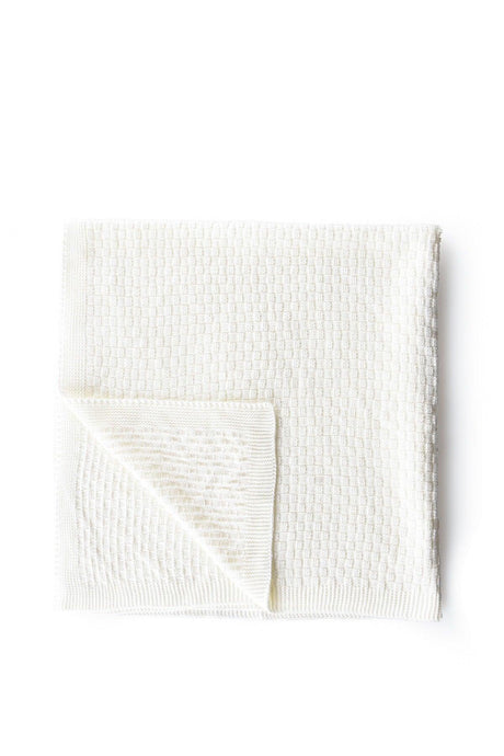 Knitwear Knitted Baby Blanket Ecru Small Checkered 80x80 Cm - Swordslife