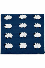 Knitwear Knitted Baby Blanket Indigo Sheepskin 70x70cm - Bc040 - Swordslife