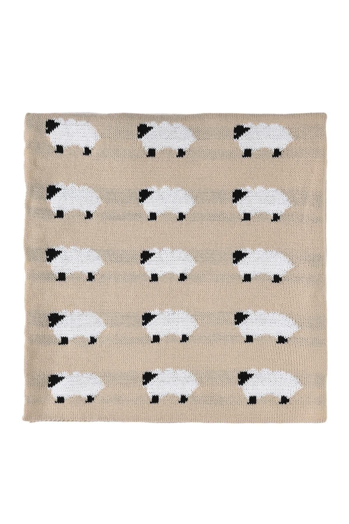 Knitwear Knitted Baby Blanket Cream Sheeps 70x70cm - Swordslife