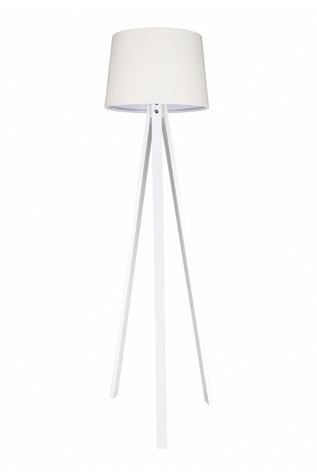 Tripod Floor Lamp 3 Legs Wooden Lampshade Conical