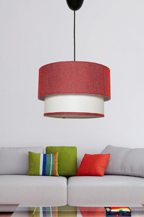 Tubol Single Pendant Lamp Red White Mdrn-45 - Swordslife