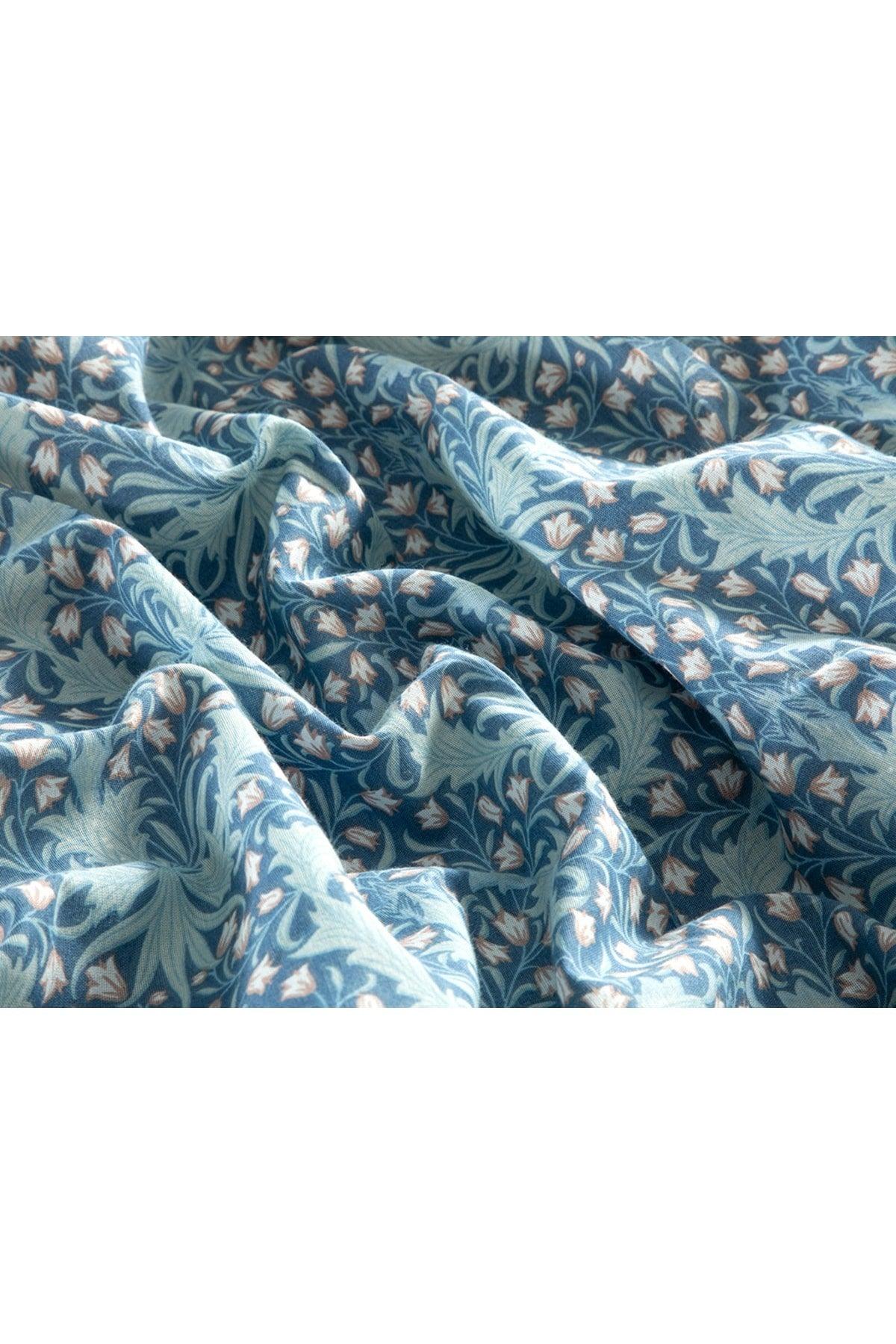 Tulip Blues Easy to Iron Double Duvet Cover 200x220 Cm Navy Blue - Swordslife