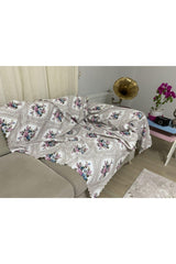 Turquoise Floral Pattern Sofa Bed Seat Cover - Swordslife