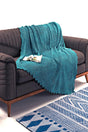 Turquoise Double Sided Non-Slip Chenille Single Seat Cover Throw - Swordslife