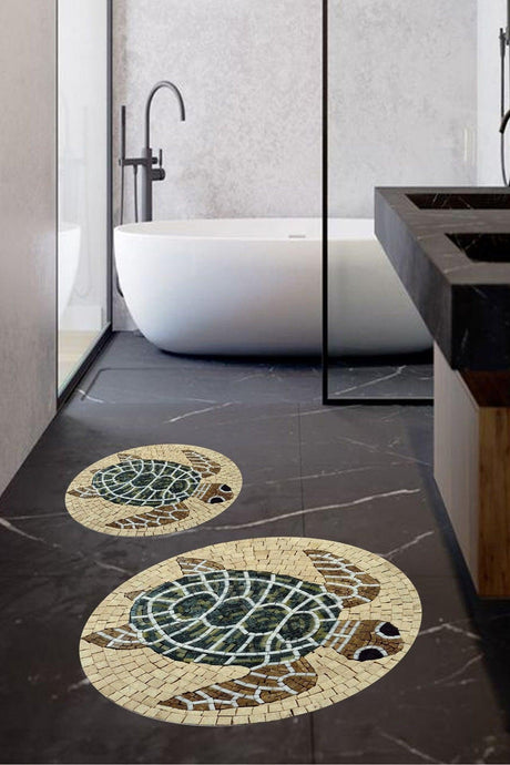 Turtle Pattern Bathroom Carpet Set (40x60/60x100) - Cp813 - Swordslife