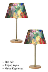 Two-006 Metal Lampshade with Wooden Leg (Set of Two) - Swordslife