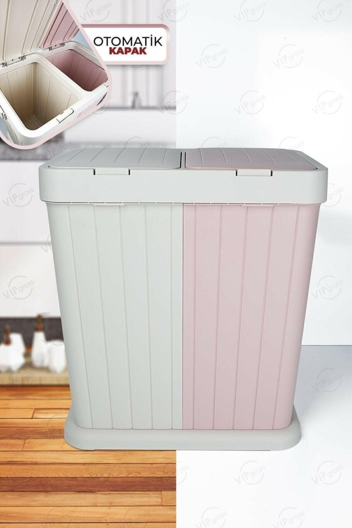 Two Compartment Automatic Lid Dirty Laundry Basket - Swordslife