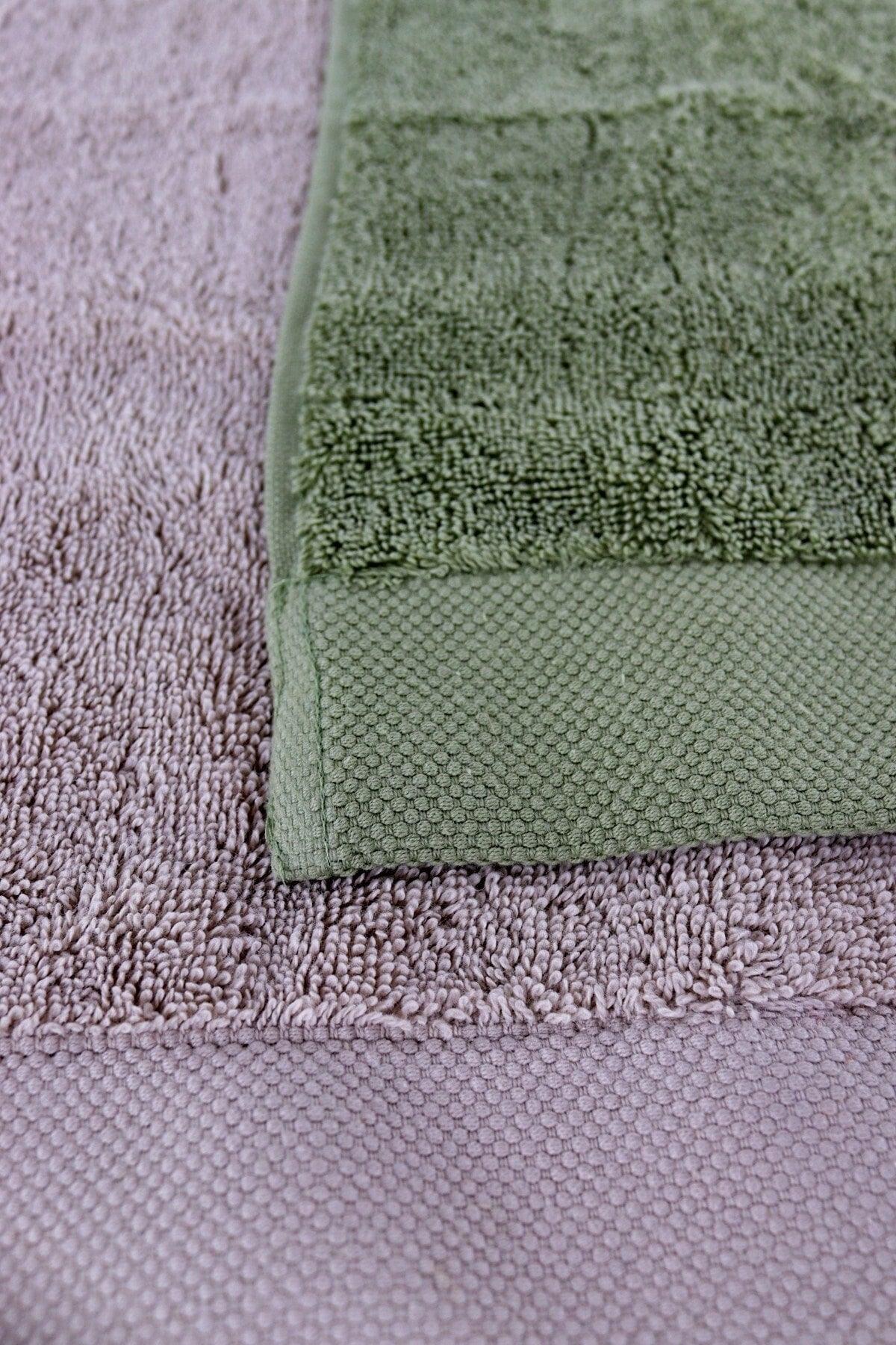 Umay Double 30*50 Cm Towel Set - Green & Beige - Swordslife