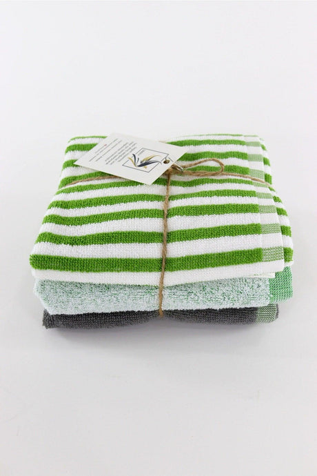 Umay Triple Kitchen Towel Set - Green - Swordslife