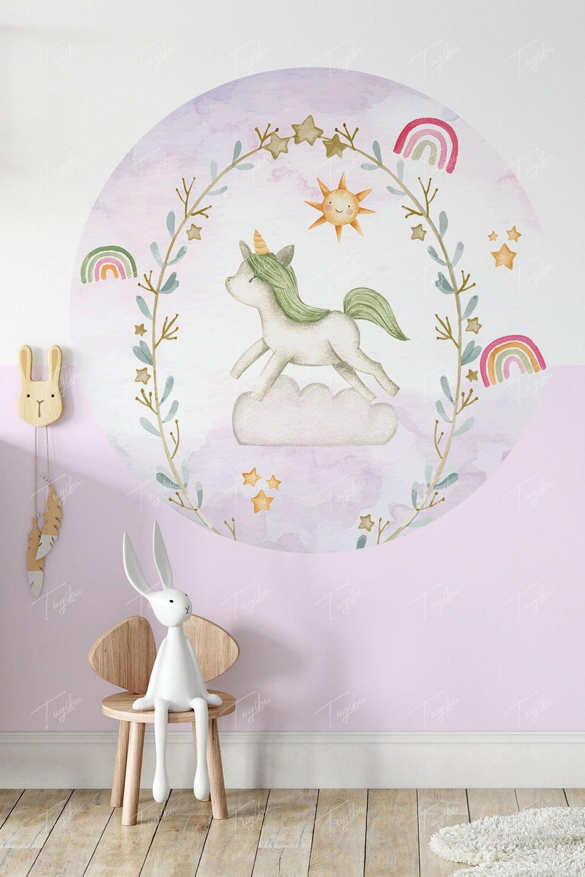 Unicorn Round Circle Wall Sticker - Swordslife