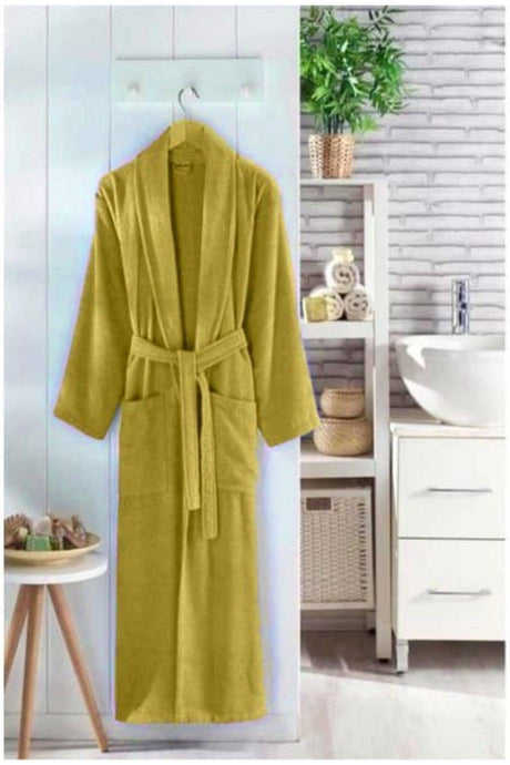 Unisex Mustard Bathrobe 100% Cotton