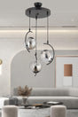 Evren 3 Piece Modern Design Smoked Globe Glass Pendant Lamp Chandelier - Swordslife