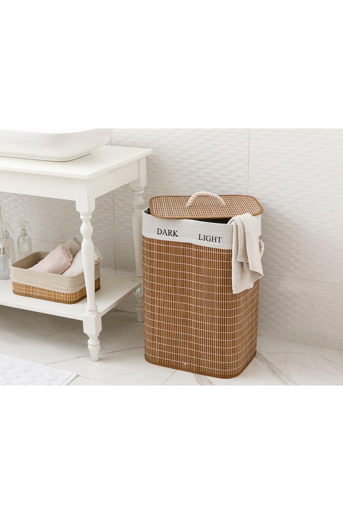 Urbann Bamboo Foldable 2 Compartment Laundry