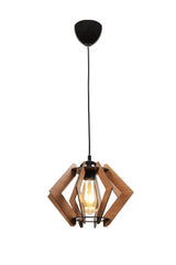 Urla Single Walnut Wooden Chandelier No:1 - Swordslife