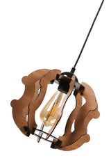 Urla Single Walnut Wooden Chandelier No:4 - Swordslife