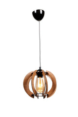 Urla Single Walnut Wooden Chandelier No:6 - Swordslife