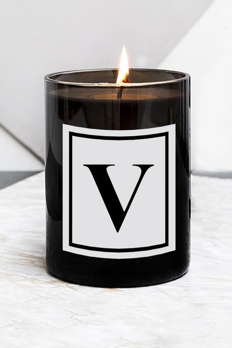 Letter V Large Size Black Glass Candle - Swordslife