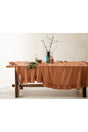 Vague Cotton Frilly Table Cloth 160x240 Cm Terracotta - Swordslife