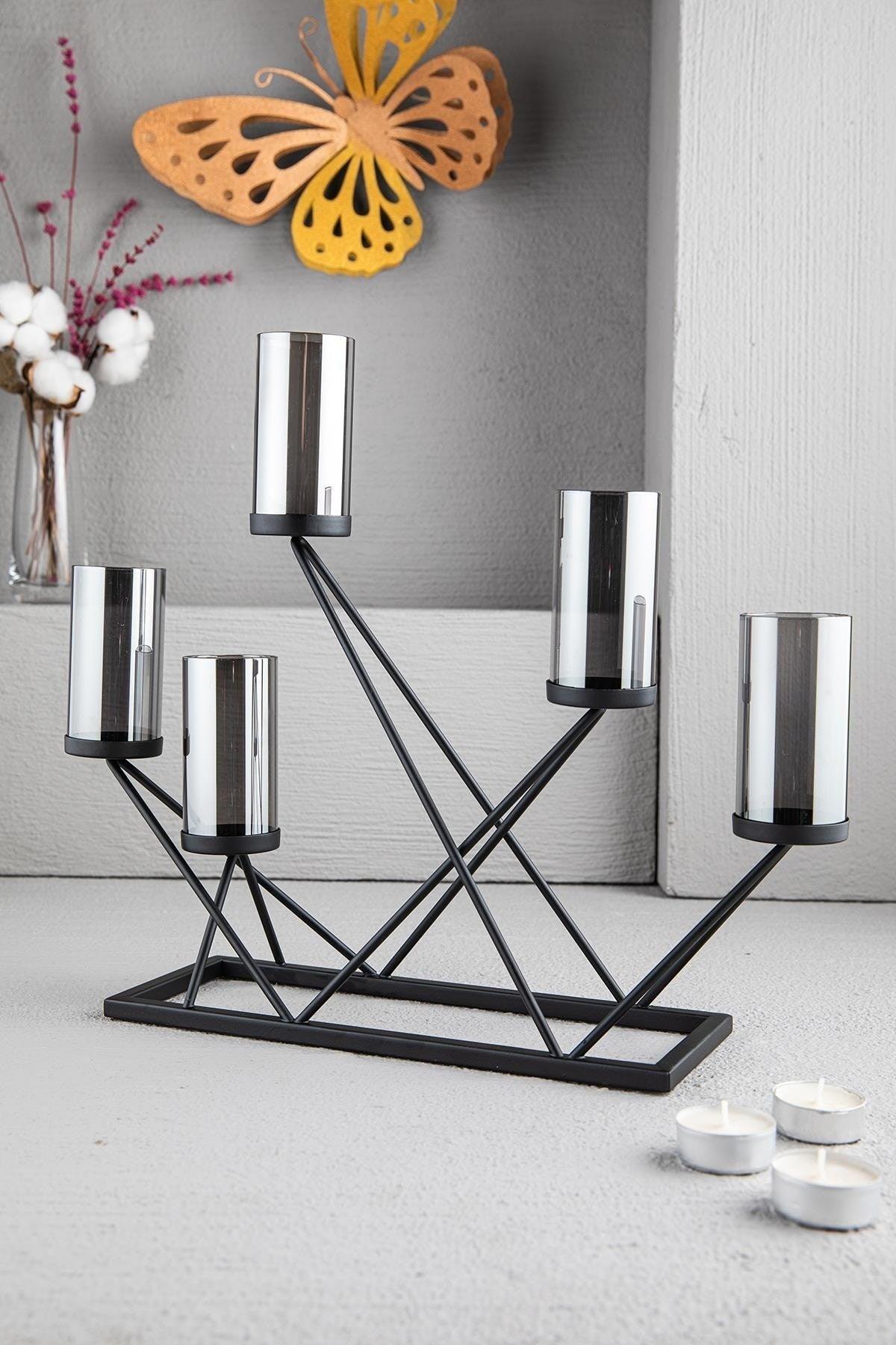 Valentin Decorative 5 Liter Candlestick Black Candle Holder