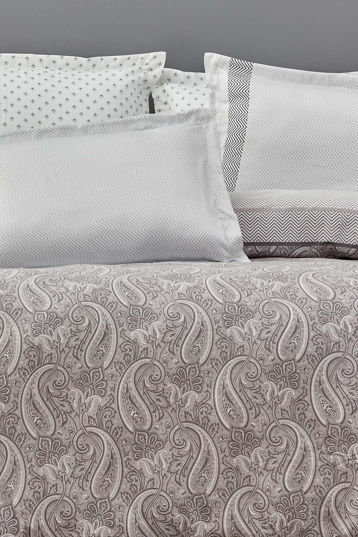 Valeri Double Satin Duvet Cover Set - Gray - Swordslife