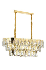 Valeria 80's Yellow Crystal Stone Chandelier Over the Dining Table - Swordslife