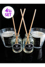 Vanilla Scented Candle And Bouquet Room Fragrance Set of 4 Small Size - Swordslife