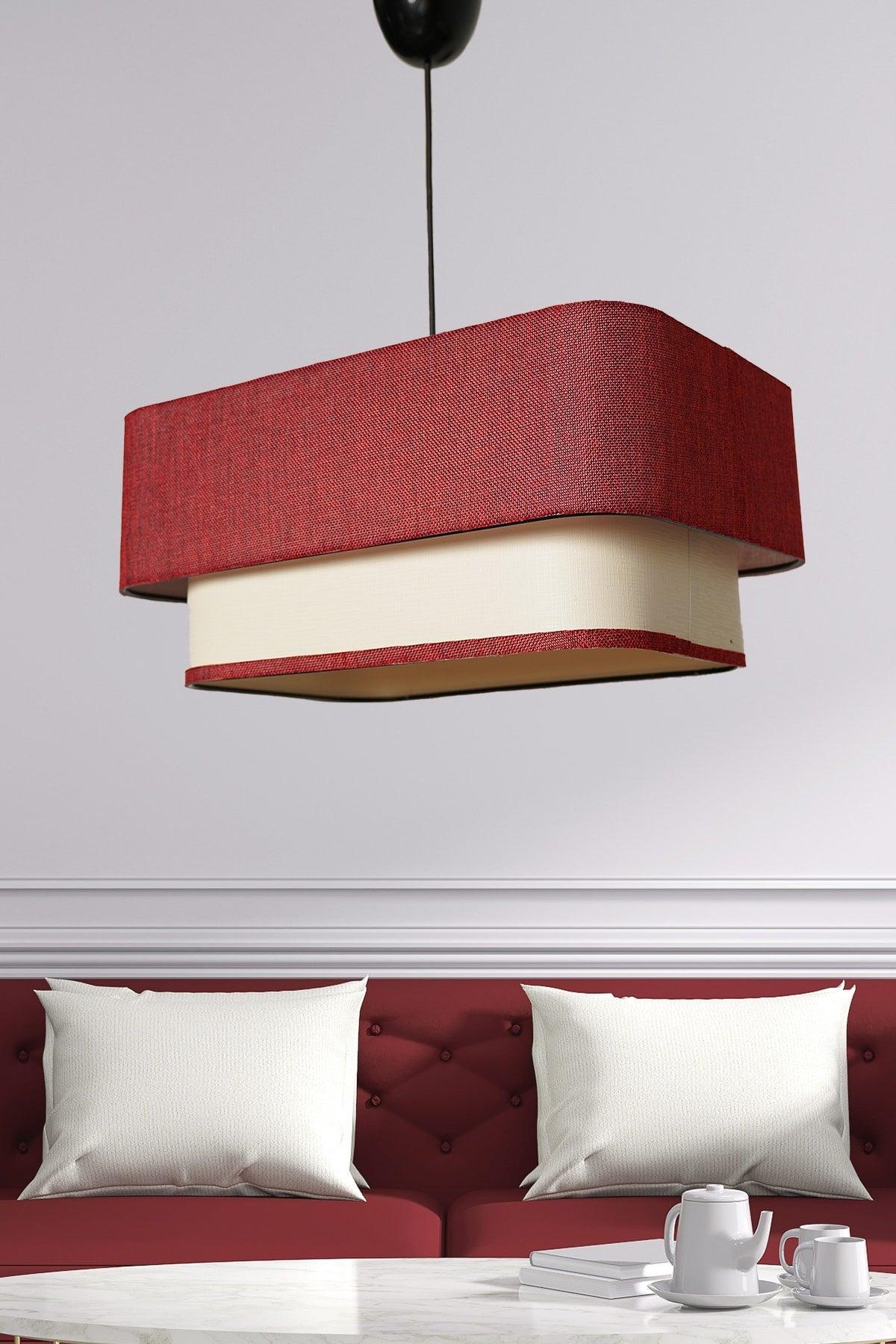 Varianza Single Pendant Lamp Red Cream Mdrn-45 - Swordslife