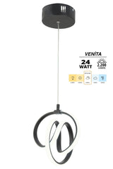 Venita Black Modern Pendant Led Kronleuchter Weißlicht Salon Küche Zimmer Hol Led Kronleuchter - Swordslife