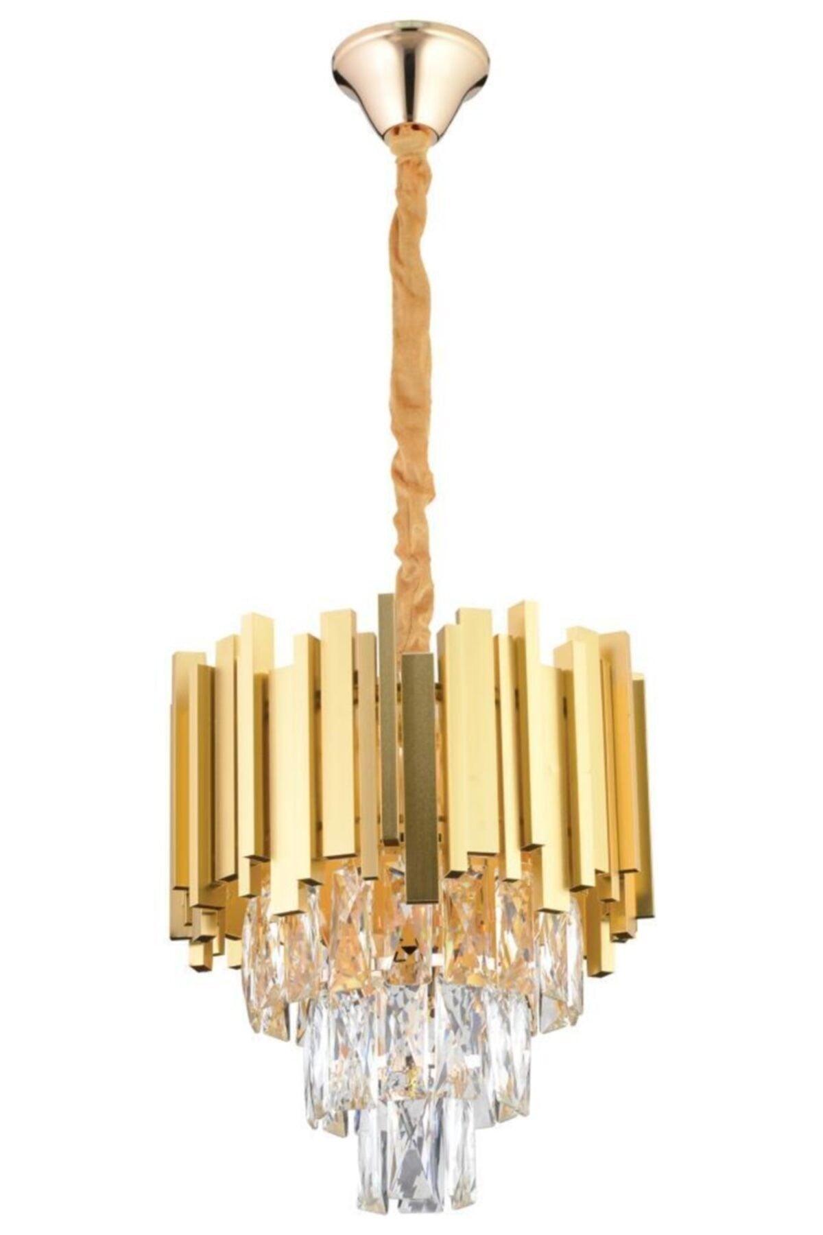 Vera 30' Gold Square Stone Crystal Stone Chandelier - Swordslife