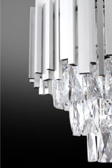 Vera 30 Silver Square Crystal Stone Chandelier - Swordslife